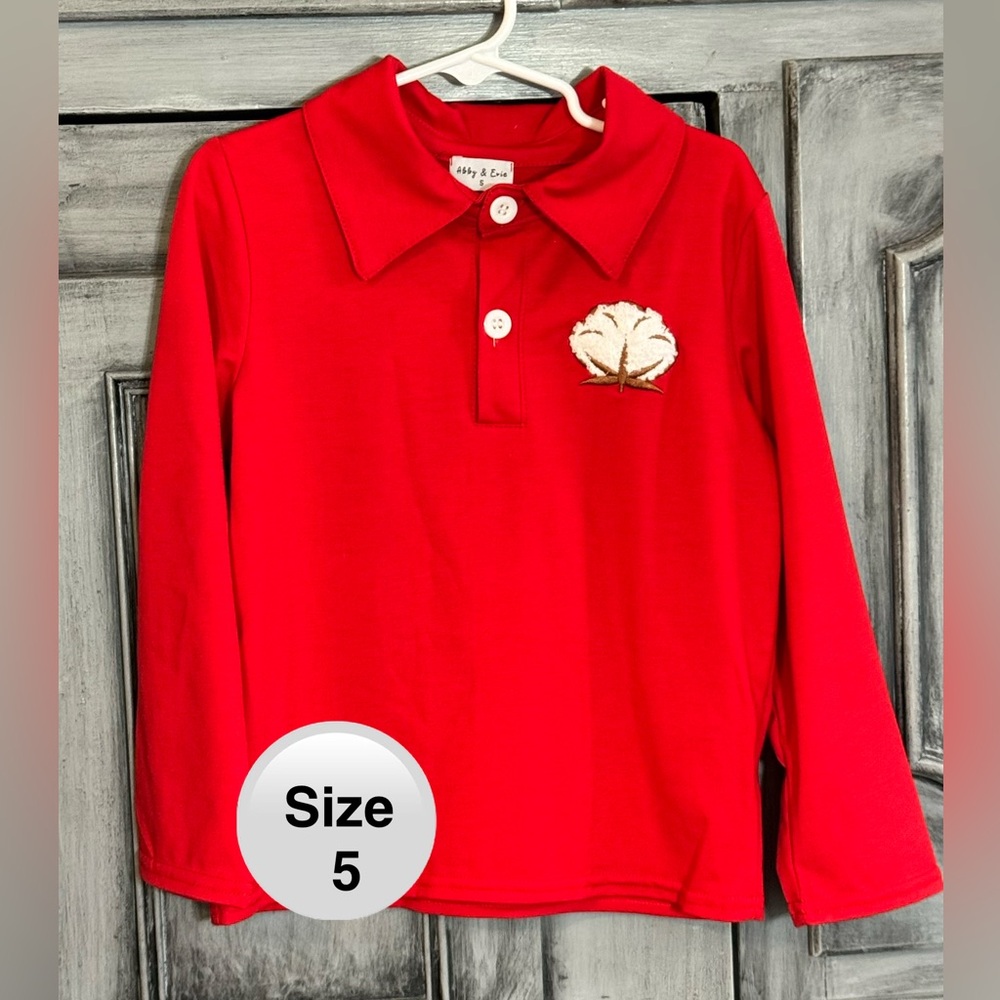 Red Long Sleeve Boys Shirt